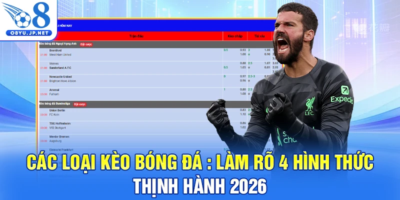 Các Loại Kèo Bóng Đá - Làm Rõ 4 Hình Thức Thịnh Hành 2026